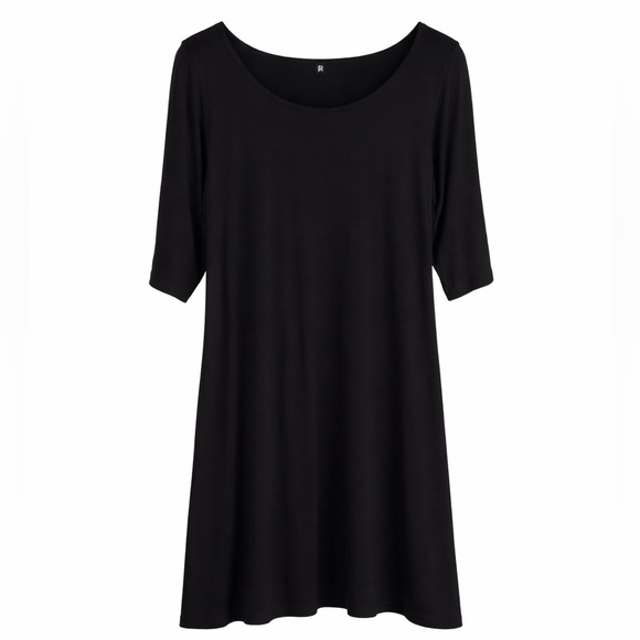 Eileen Fisher Dresses & Skirts - Eileen Fisher Jersey Shift Dress Black Petite Large Classic Minimalist